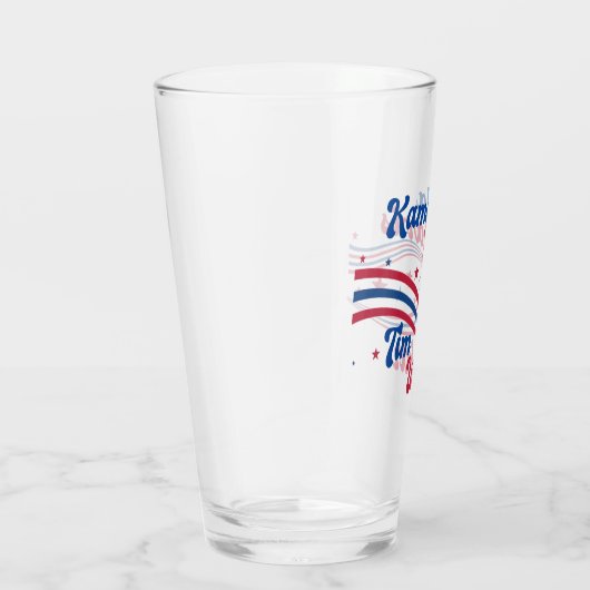 Retro Kamala Harris Tim Walz Niedliche Wahl Glas (Rechts)