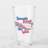Retro Kamala Harris Tim Walz Niedliche Wahl Glas (Vorderseite)