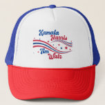 Retro Kamala Harris Tim Walz Niedliche Wahl Truckerkappe<br><div class="desc">Dieses niedliche Retro Kamala Harris Tim Walz mit Sternen und schweren Streifen in blau und rot für die USA. Ein cooles patriotisches amerikanisches Demokratiegeschenk in lustigem Vintagem Schriftart.</div>