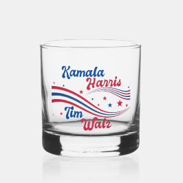 Retro Kamala Harris Tim Walz Niedliche Wahl Whiskyglas