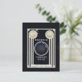 Retro-Kamera brawnie Ziel. Postkarte (Stehend Vorderseite)