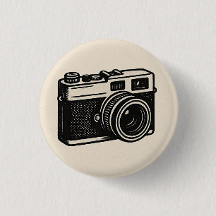 Retro-Kamera-Button – Vintage-Fotografie-Abzeichen Button