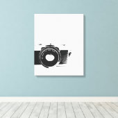 Retro-Kamera Fotograf Kunst Leinwanddruck (Insitu (Holzboden))