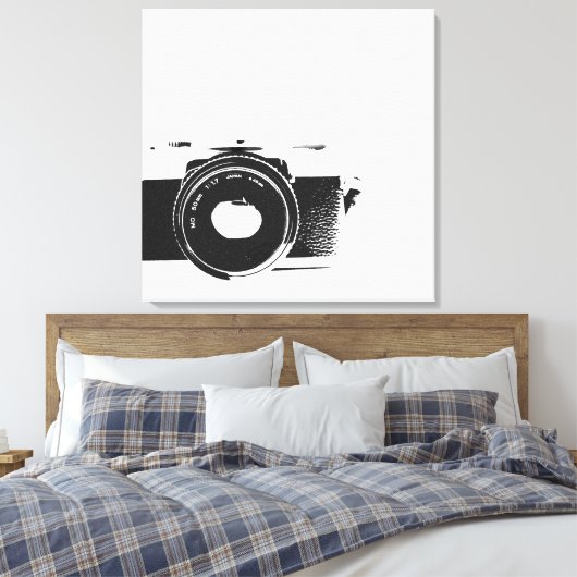 Retro-Kamera Fotograf Kunst Leinwanddruck (Insitu (Schlafzimmer))
