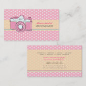 Retro Kamera-Fotografie-Tupfen-Visitenkarten Visitenkarte (Vorne/Hinten)