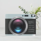 Retro-Kamera Geburtstagsparty-Foto Einladung (Stehend Vorderseite)
