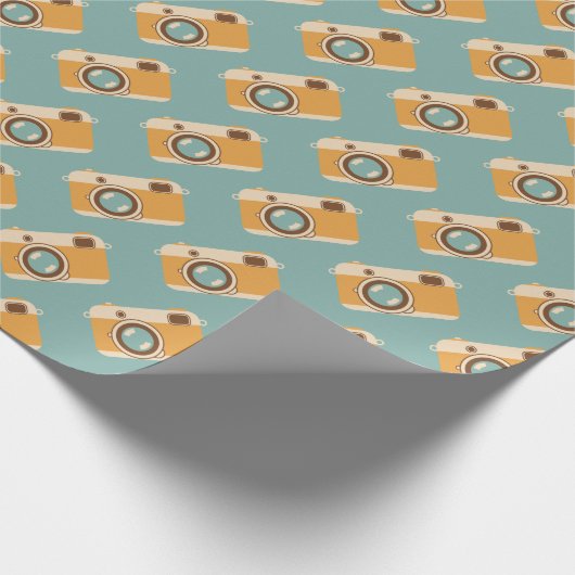 Retro-Kamera-Gemustertes Wrapping-Papier Geschenkpapier (Ecke)