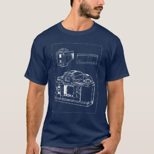 Retro-Kamera-Linienkunst mit Filmstreifen T-Shirt