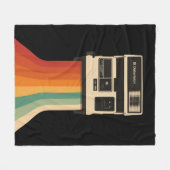 Retro-Kamera mit Regenbogen-Druck Fleecedecke (Vorderseite (Horizontal))
