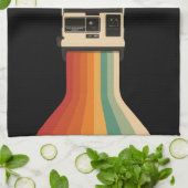 Retro-Kamera mit Regenbogen-Druck Geschirrtuch (Gefaltet)