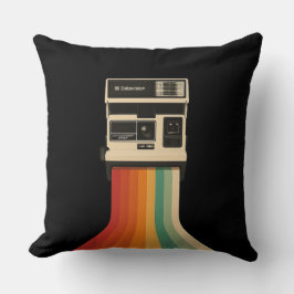 Retro-Kamera mit Regenbogen-Druck Kissen