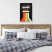 Retro-Kamera mit Regenbogen-Druck Leinwanddruck (Insitu (Schlafzimmer))