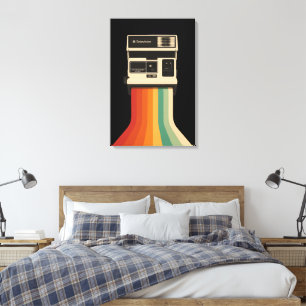 Retro-Kamera mit Regenbogen-Druck Leinwanddruck