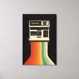 Retro-Kamera mit Regenbogen-Druck Leinwanddruck
