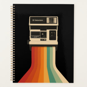 Retro-Kamera mit Regenbogen-Druck Planer