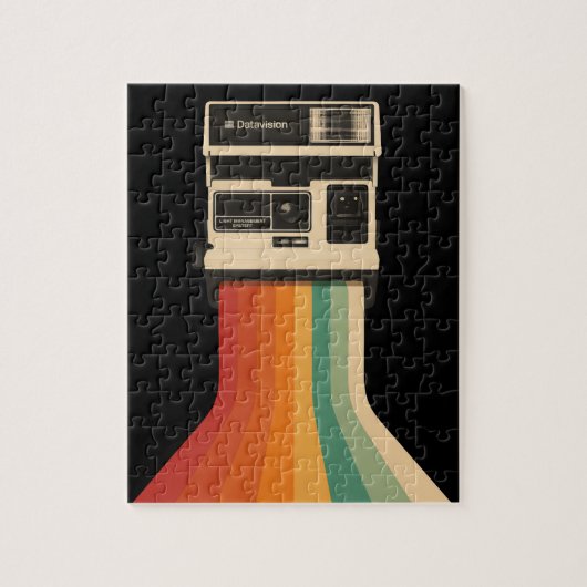 Retro-Kamera mit Regenbogen-Druck Puzzle (Vertikal)
