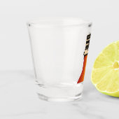 Retro-Kamera mit Regenbogen-Druck Schnapsglas (Links)
