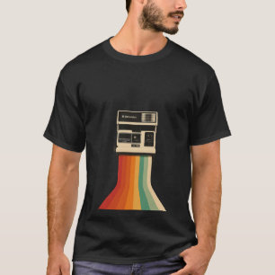Retro-Kamera mit Regenbogen-Druck T-Shirt