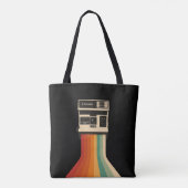 Retro-Kamera mit Regenbogen-Druck Tasche (Rückseite)