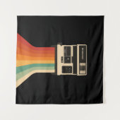 Retro-Kamera mit Regenbogen-Druck Wandteppich (Vorderseite (Horizontal))