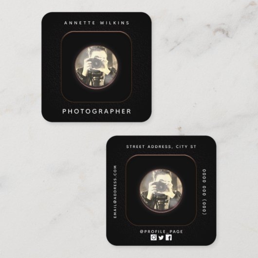 Retro-Kamera Objektiv Visitenkarte (Vorne/Hinten)