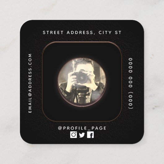 Retro-Kamera Objektiv Visitenkarte (Rückseite)