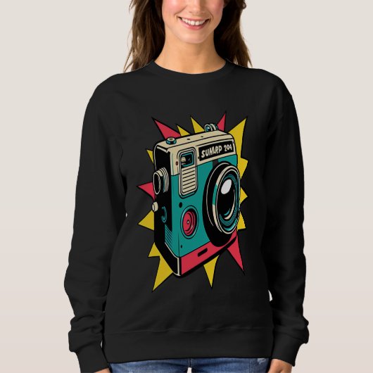 Retro-Kamera Pop-Stil Fotografin Mutter Sweatshirt (Vorderseite)