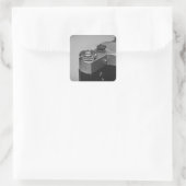 Retro-Kamera Quadratischer Aufkleber (Tasche)