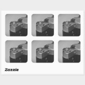 Retro-Kamera Quadratischer Aufkleber (Blatt)