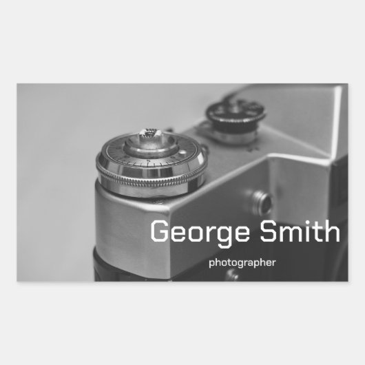 Retro-Kamera Rechteckiger Aufkleber (Vorderseite)