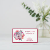 Retro-Kamera Rosa Blumenfotograf Visitenkarte (Stehend Vorderseite)