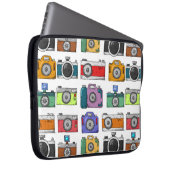 Retro-Kameras Illustriertes Muster Foto Laptopschutzhülle (Vorne Rechts)