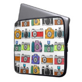 Retro-Kameras Illustriertes Muster Foto Laptopschutzhülle (Vorderseite Links)