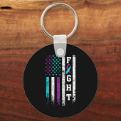 Retro-Kampf-Selbstmordpräventionsbewusstsein US-Fl Schlüsselanhänger (Vorderseite)