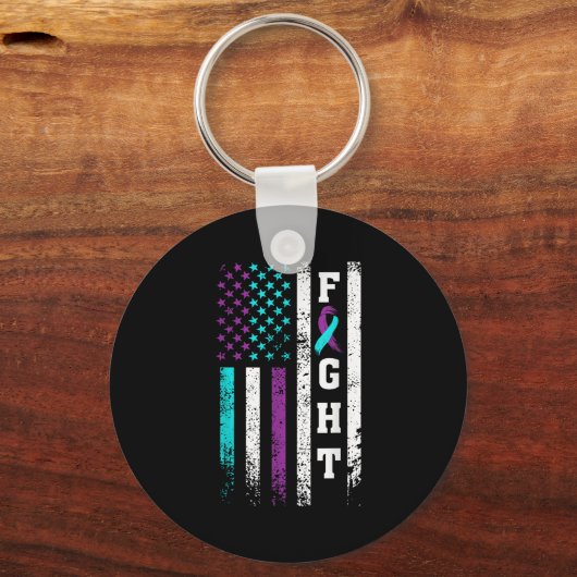 Retro-Kampf-Selbstmordpräventionsbewusstsein US-Fl Schlüsselanhänger (Vorderseite)