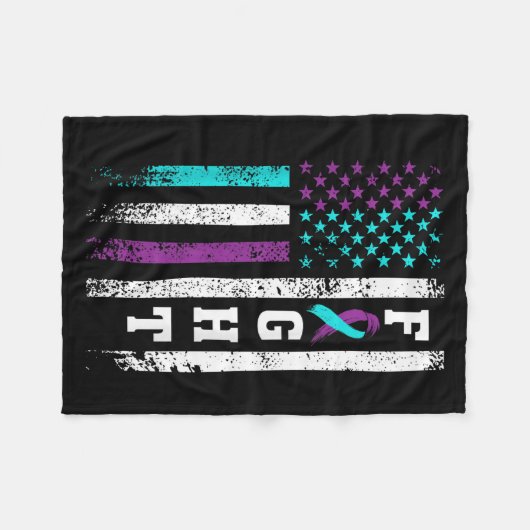 Retro-Kampf-Suizidpräventionsbewusstsein US-Flagge Fleecedecke (Vorderseite (Horizontal))