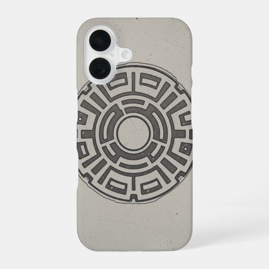 Retro Kanaldeckel iPhone 16 Hülle (Rückseite)