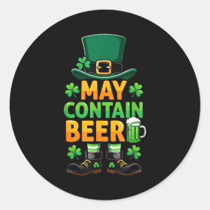 Retro kann einen Bier-Kobold St. Patrick's Day ent Runder Aufkleber