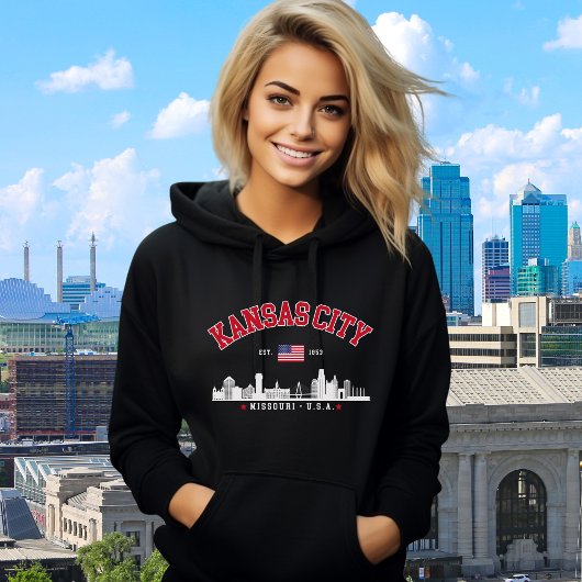 Retro Kansas City Skyline  Hoodie