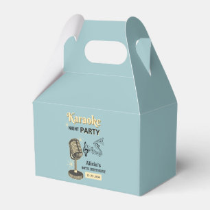 Retro-Karaoke-Nachtparty Teal & Creme Geburtstag Geschenkschachtel