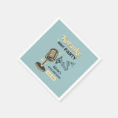 Retro Karaoke Night Party Aquamarin & Cream Geburt Serviette (Ecke)