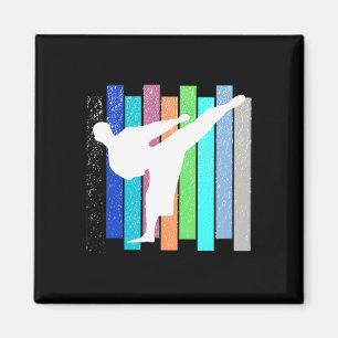 Retro Karate Judo Kickboxen Ringen Männer Frauen Magnet