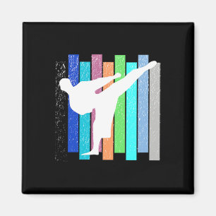 Retro Karate Judo Kickboxen Ringen Männer Frauen Magnet