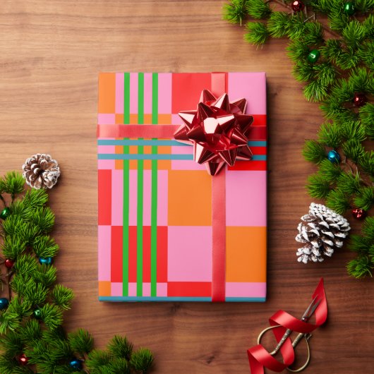 Retro-Kariert  Geschenkpapier (Feiertagsgeschenk)