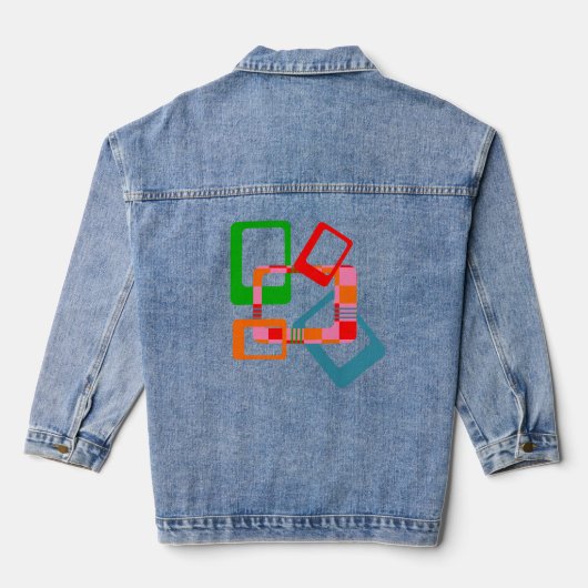 Retro-Kariert  Jeansjacke (Rückseite)