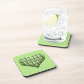 Retro kariert Puffherz St Patrick Getränkeuntersetzer (Rechte Seite)