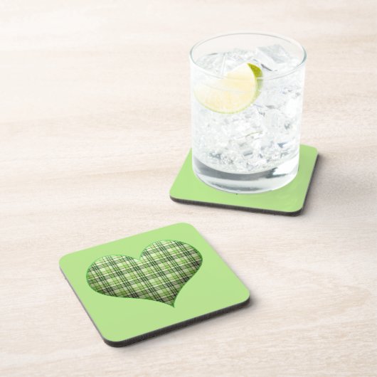 Retro kariert Puffherz St Patrick Getränkeuntersetzer (Rechte Seite)