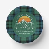 Retro Kariert Tartan Family Camping Squad Campbell Pappteller (Vorderseite)