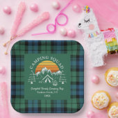 Retro Kariert Tartan Family Camping Squad Campbell Pappteller (Party)