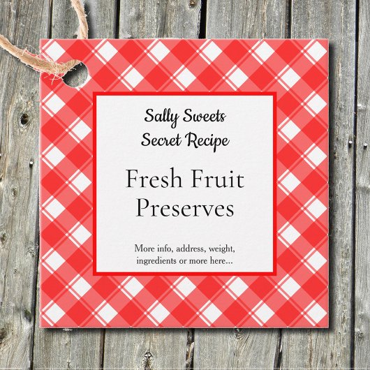 Retro-Karierte Rezeptormarken Geschenkanhänger